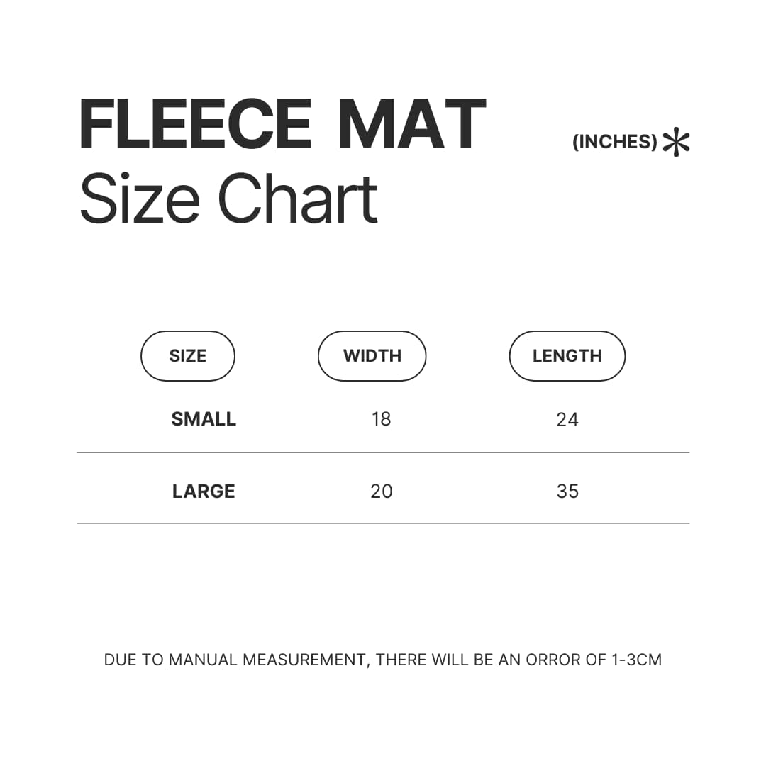 Fleece Mat Size Chart - CoryxKenshin Store